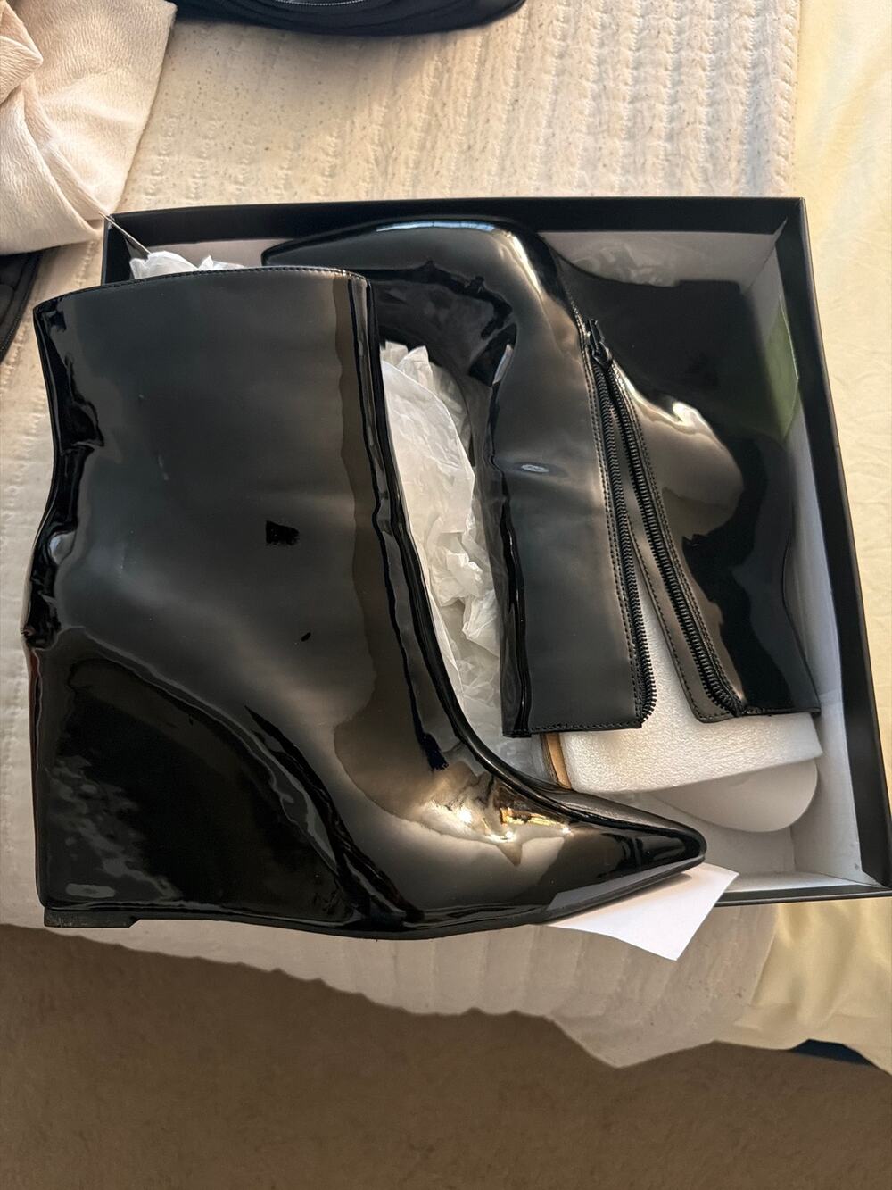 INC International Concepts Womens Azah Wedge Booties 9.5 M Black